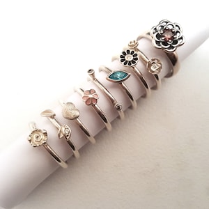 Hans Henrik Nygaard - Choice of silver stacking rings - Size XS - Denmark - 1990s (HHN-XS)