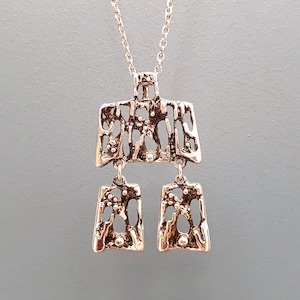 Tapani Vanhatalo - Silverplated Pewter Pendant - Ajan Koru - Finland - 1970s (F5082-38)