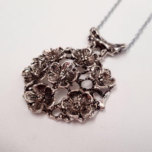 Tapani Vanhatalo - Large Pewter Flower Pendant - Ajan Koru - Finland - 1970s (F5082-39)