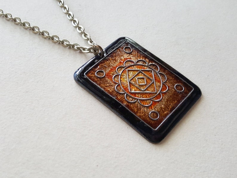 EK Stockholm Copper and enamel pendant 1960s Sweden F1553D Erling Kanold