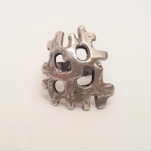 Magnus G:son Liedholm - Modernist Pewter Ring - Sweden - 1970s (F4380)