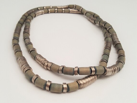 Aarikka, Olive Green Tamara necklace, Finland, 198