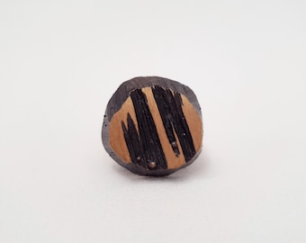 Karl Laine - Vintage Bronze Ring -  Sten & Laine -  Finland - 1970s (F4798A)