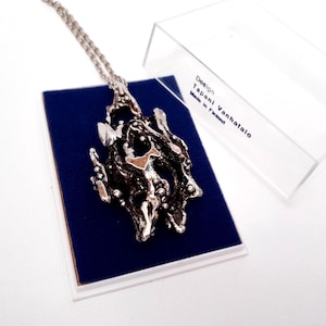 Tapani Vanhatalo - Silverplated Pewter Pendant - Ajan Koru - Finland - 1970s (F5082-37)