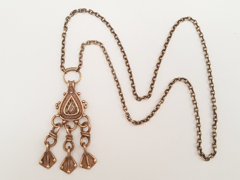 Collier Vintage 1966 Kalevala Koru Finlande - Bronze - Longueur 72 Cm - Occasion