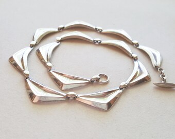 Hermann Siersbøl, Sterling silver Collier Necklace, Denmark, 1960s (F1421)