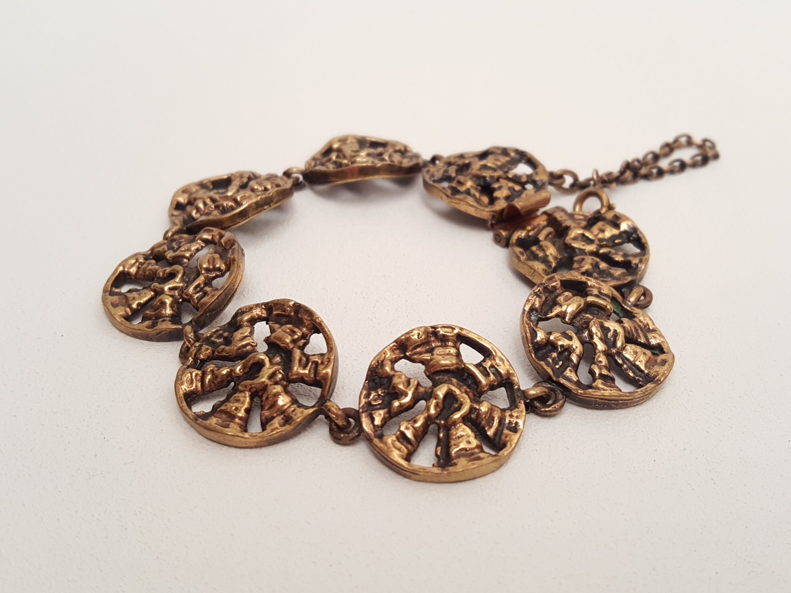 Boutons De Manchette Pentti Sarpaneva Kaarna En Bronze - Design Rectangle Finlandais - Occasion Très Bon état