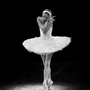 Ballerina Photo in Black & White, Russian Dancer Performing the Dying Swan in St Petersburg, Russia. Fine Art Print A4 210mm x 297mm 10 image 1