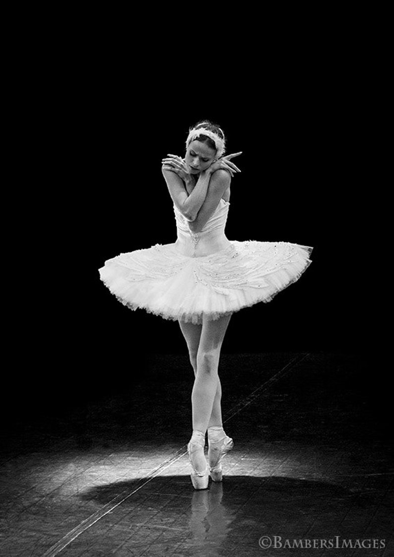 Ballerina Photo in Black & White, Russian Dancer Performing the Dying Swan in St Petersburg, Russia. Fine Art Print A4 210mm x 297mm 10 image 1