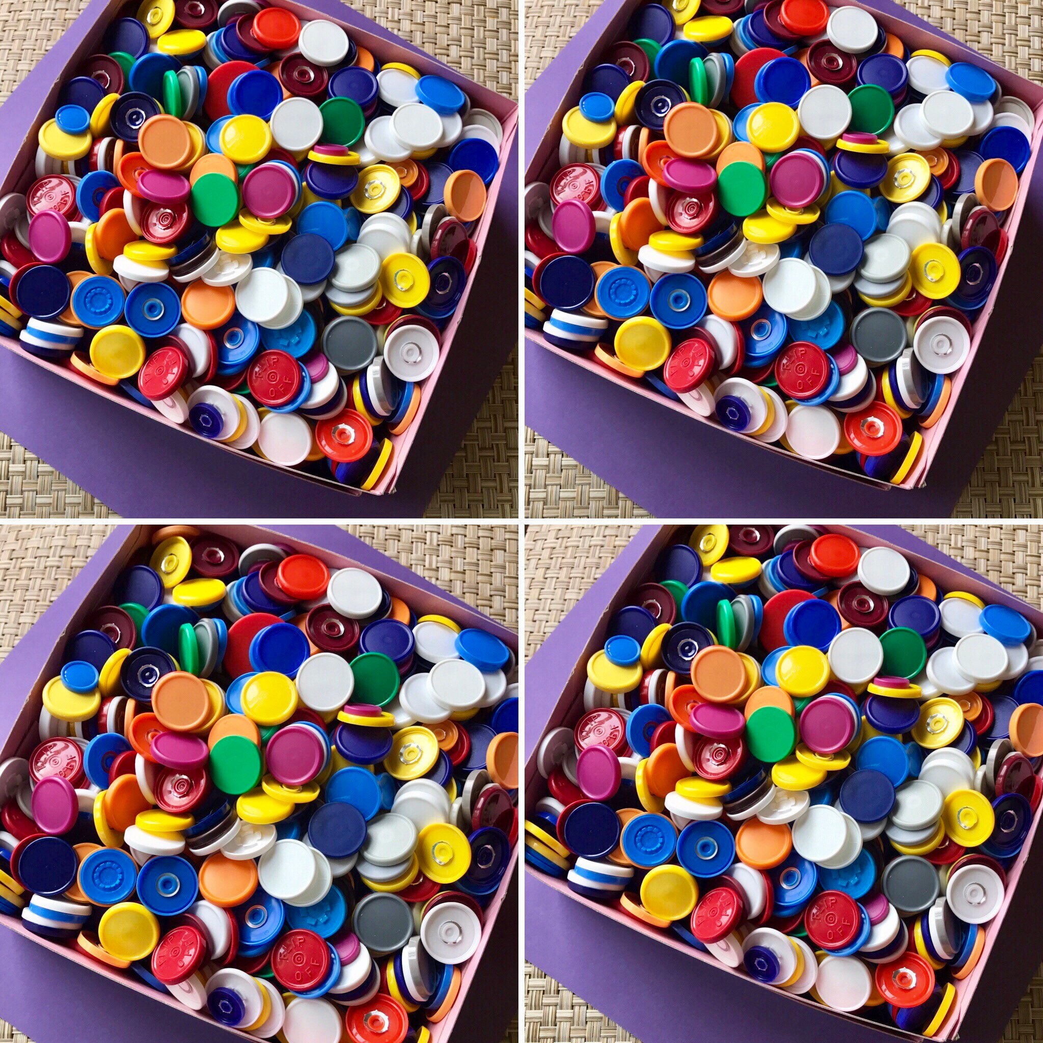 1500 Medication Vial Lids Flip off Lids Upcycled Medication Caps Id