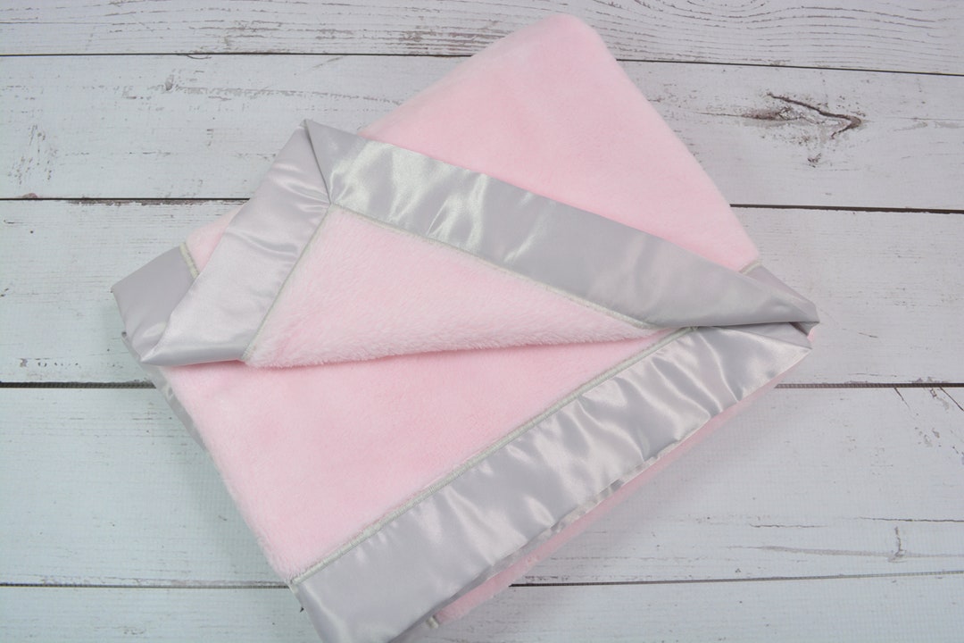 Satin Trim Minky Blanket... Pink Minky Blanket... Fleece Baby Etsy