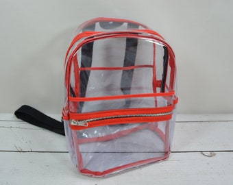 Clear Vinyl Backpack... Clear Travel Backpack... Transparent Backpack... Safety Backpack... School Backpack