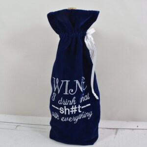 Wine Bottle Gift Bag... Embroidered Wine Bottle Gift Bag... Velvet Wine Gift Bag... Beverage Gift Bag