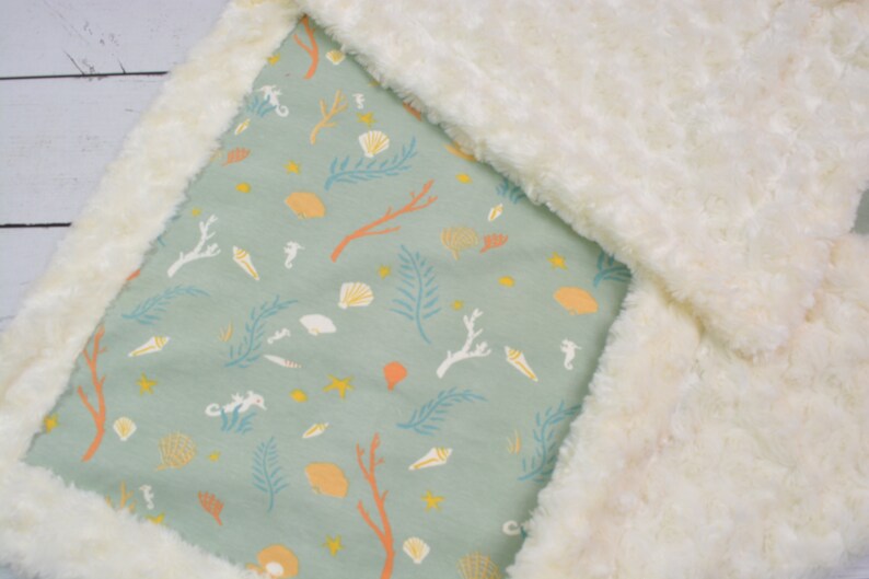 Ocean Theme Baby Blanket... Minky Baby Blanket... Neutral Baby Etsy