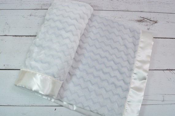 Satijn Trim Minky Deken Grijze Minky Deken Fleece Baby Etsy