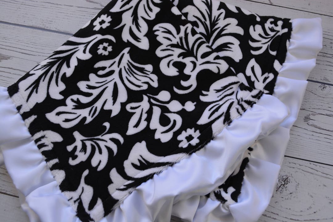 Minky Blanket With Satin Trim... Minky Girl Blanket... Blanket Etsy