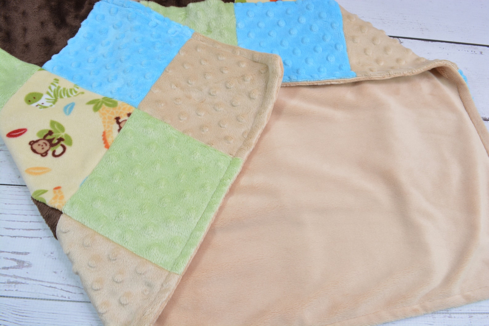 Patchwork Minky Blanket... Safari Baby Blanket... Crib Etsy