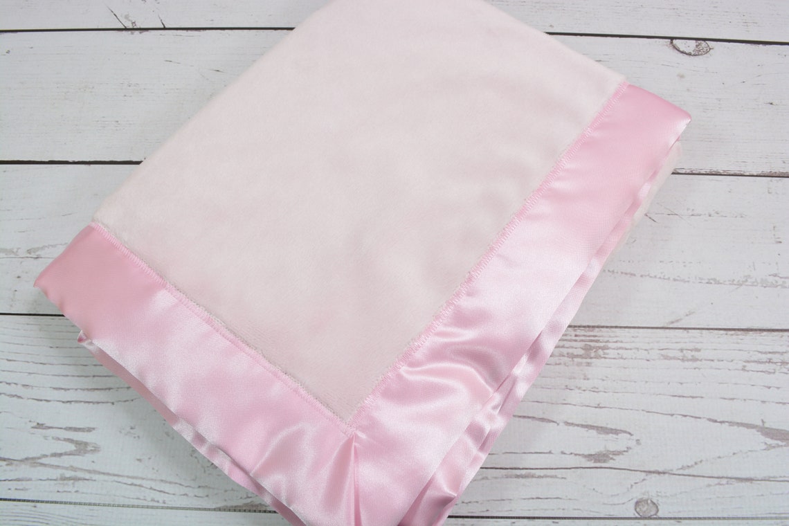 Satin Trim Baby Blanket... Pink and Brown Baby Blanket... Etsy