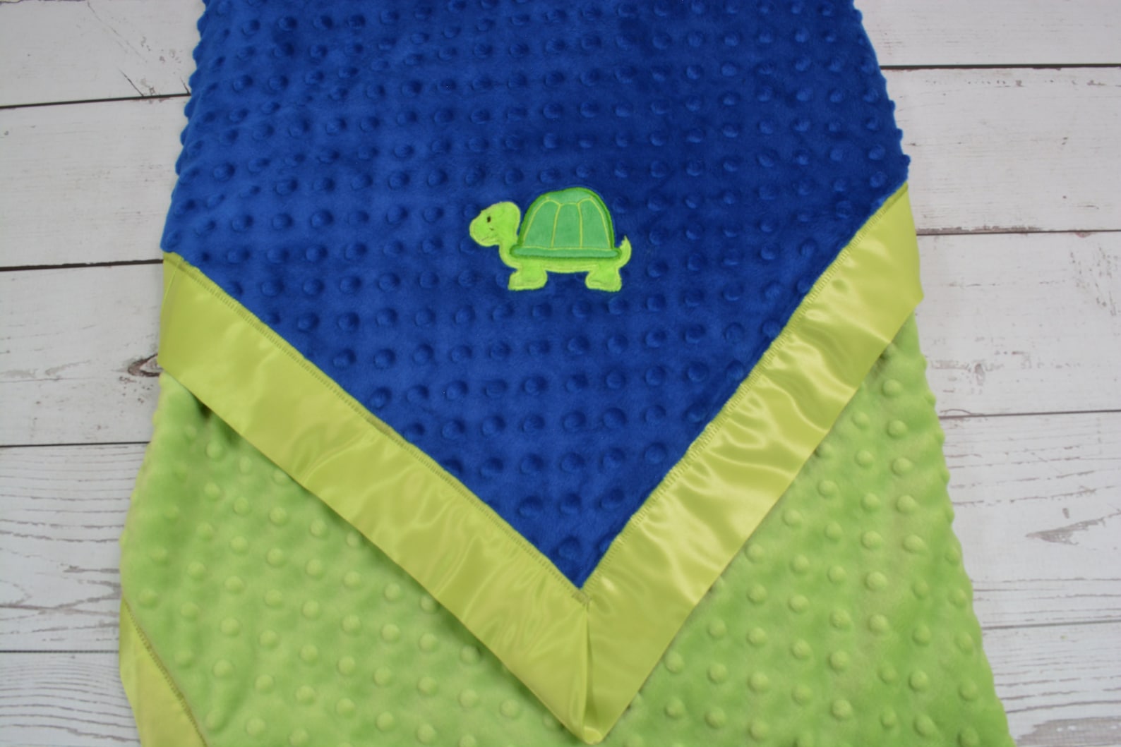 Satin Trim Embroidered Baby Blanket... Turtle Baby Blanket... Etsy