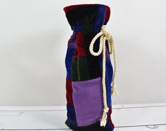 Wine Bottle Gift Bag... Embroidered Wine Bottle Gift Bag... Velvet Wine Gift Bag... Beverage Gift Bag