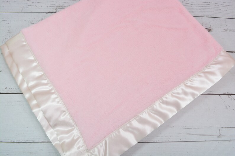 Satin Trim Minky Blanket... Pink Minky Blanket... Fleece Baby | Etsy