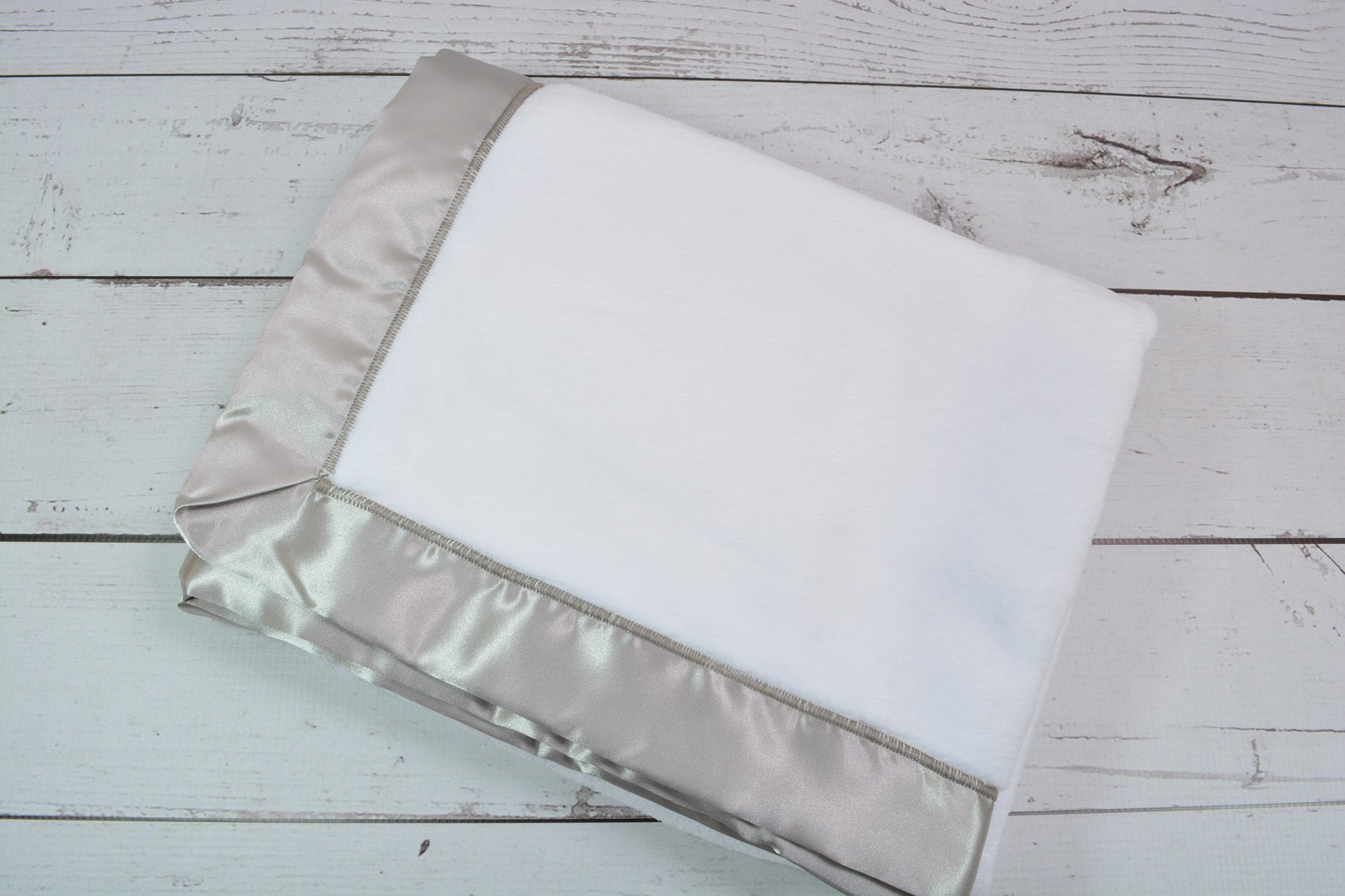 Satin Trim Minky Blanket... White Minky Blanket... Fleece Baby Etsy