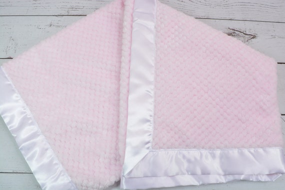 minky baby blanket with satin trim