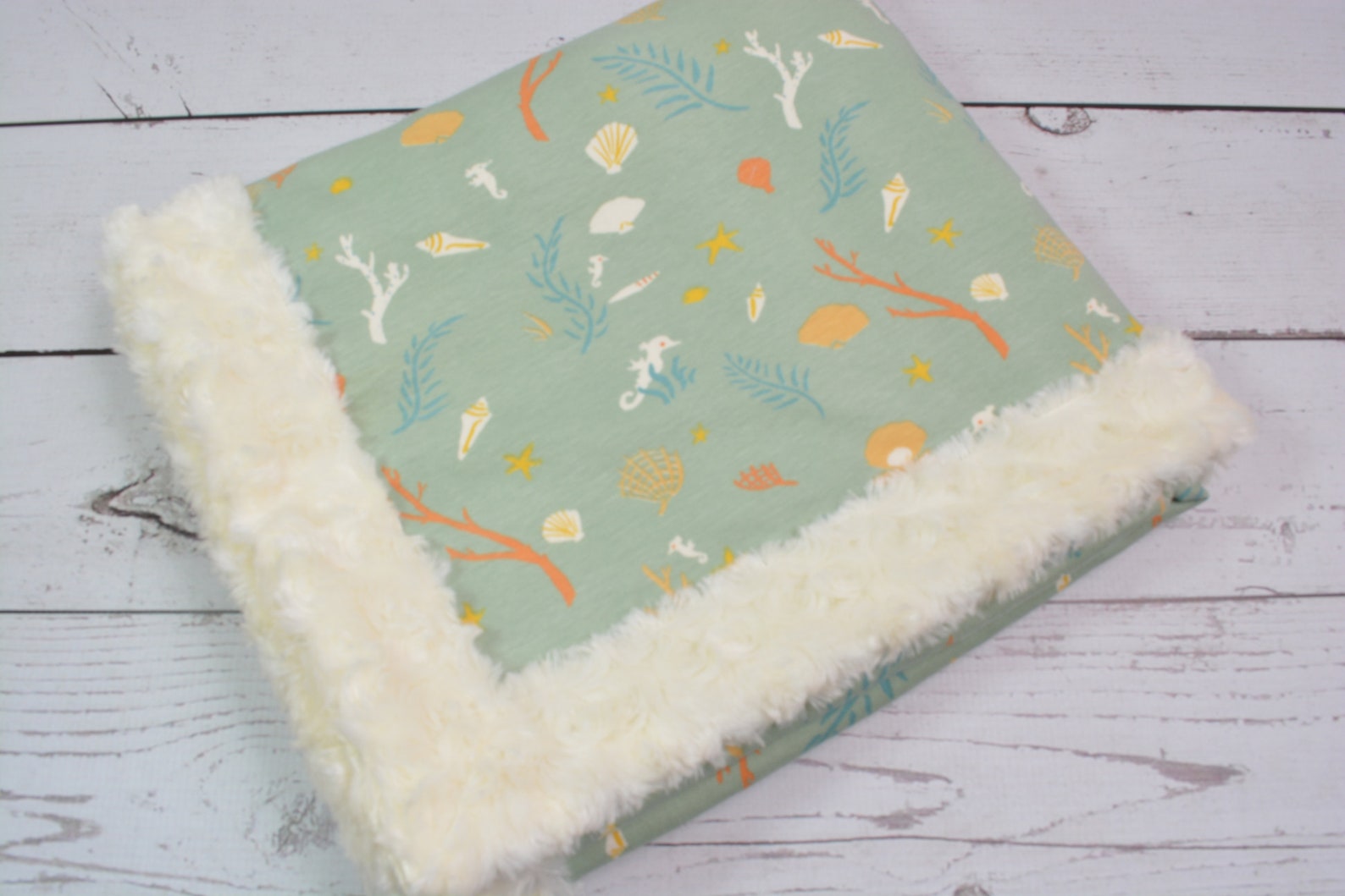 Ocean Theme Baby Blanket... Minky Baby Blanket... Neutral Baby Etsy