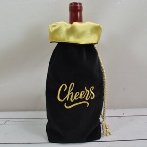 Wine Bottle Gift Bag... Embroidered Wine Bottle Gift Bag... Christmas Wine Gift Bag... Beverage Gift Bag