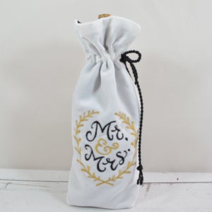 Wine Bottle Gift Bag... Embroidered Wine Bottle Gift Bag... Velvet Wine Gift Bag... Beverage Gift Bag