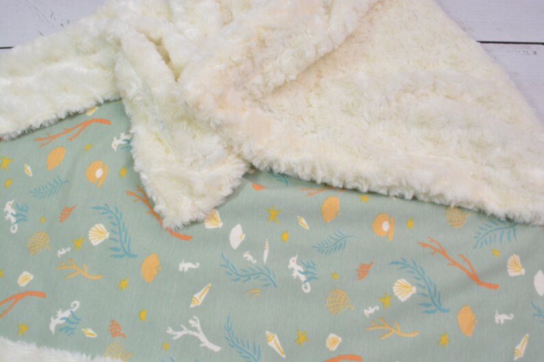 Ocean Theme Baby Blanket... Minky Baby Blanket... Neutral Baby Etsy