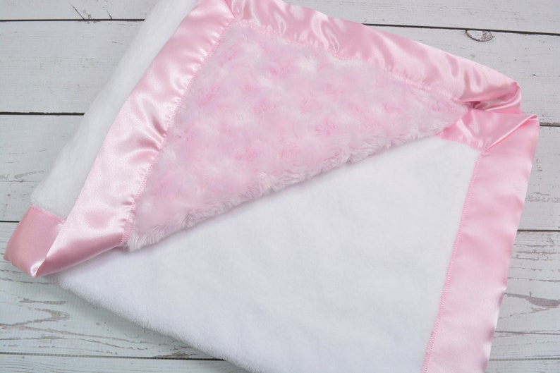 Girl Baby Blanket Crib Baby Blanket.. Satin Trim Minky Blanket.. Whale Baby Blanket.. Pink Minky Baby Blanket..