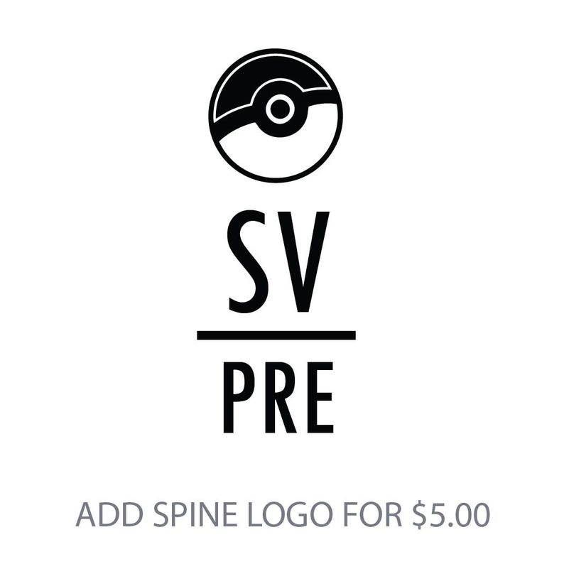 May include: A black and white logo with a circular design at the top, followed by the text "SV" above "PRE". The circular design has a dark upper section and a central dot. The text "ADD SPINE LOGO FOR $5.00" is at the bottom.