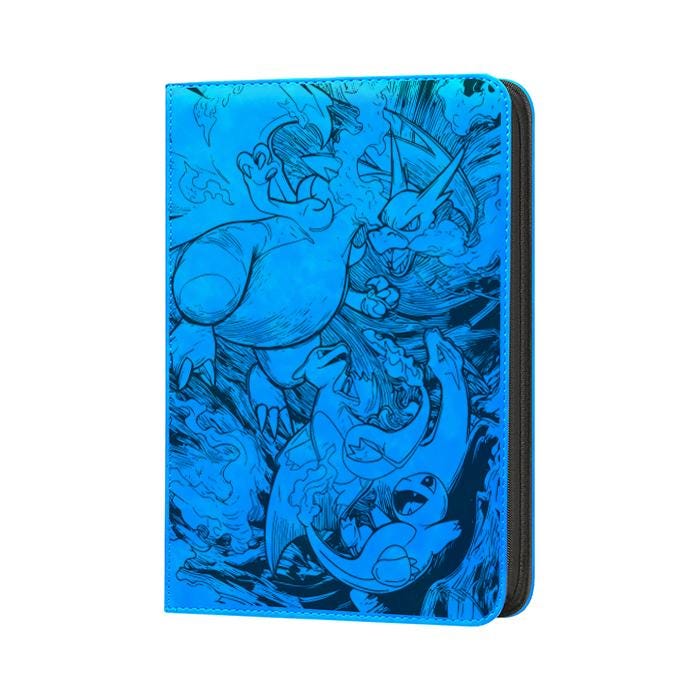 graded card lot Ultra Pro Pokemon TCG Charizard 9 Pocket Leather Binder Red 360 Card C main image 1