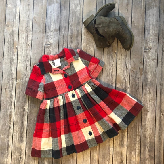 red plaid flannel dress