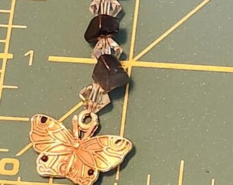 Gold butterfly zipper pull