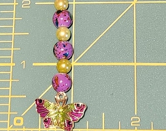 Purple butterfly zipper pull