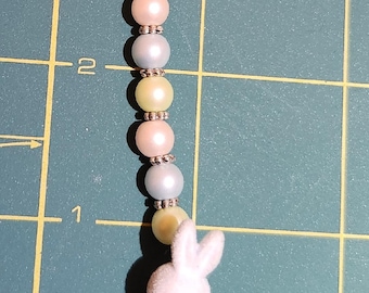 Fuzzy Bunny Zipper pull