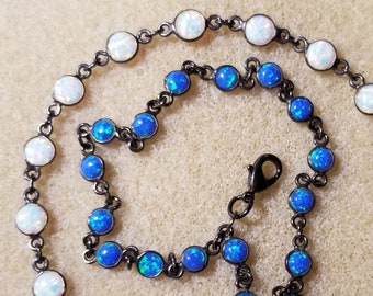 Libra Opal Bracelet for Love and relationships! White opal chain. Thin, delicate, stackable.