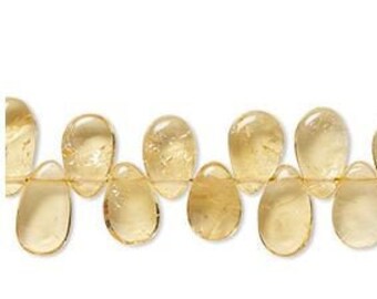 Citrine briolette beads for jewelry making