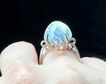 Giant Rainbow Moonstone Ring Grade A+++