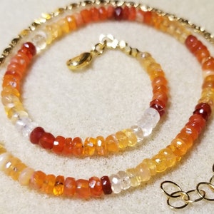 Gemini Necklace for communication and quick thinking! Fire opal, 24k gold plate