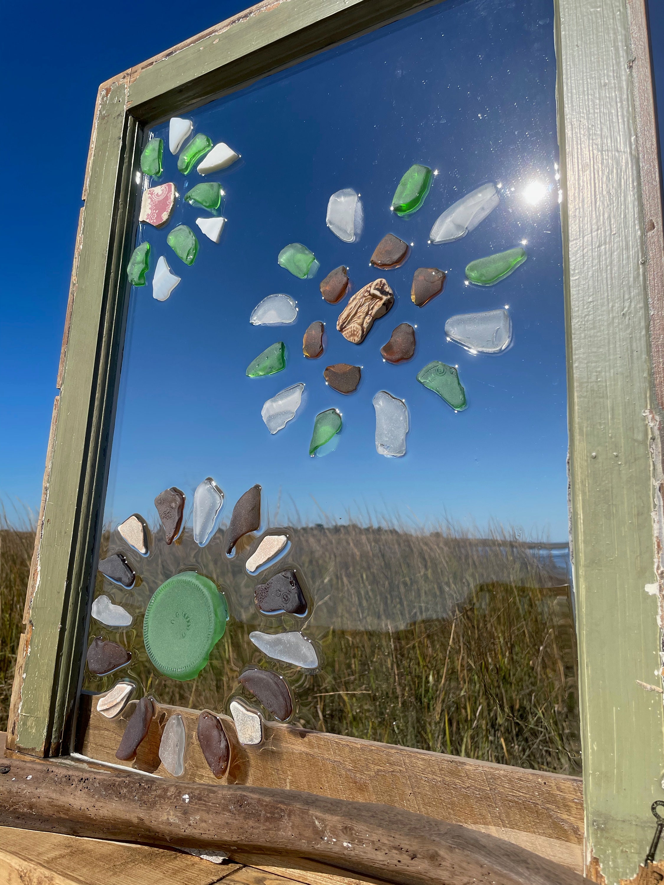 Beach Wall Art Sea Glass Wall Art Beach Window Art Coastal Etsy
