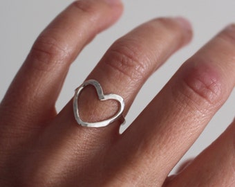 Heart ring. Love heart ring. Love heart jewellery.