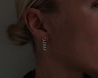 Sterling silver chain earrings