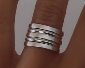 Set of 5 sterling silver stacking rings. Stackable rings