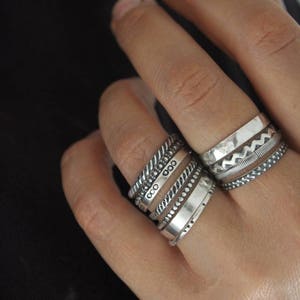 Sterling stackable rings.Stack rings.Silver rings.Stacking rings.Rustic rings.Band rings.Stackable rings.Hand made jewellery.Custom made. image 8