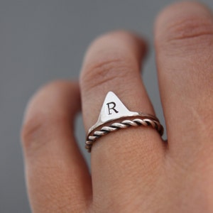 Personalised ring. Initial ring.Initial jewellery.Personalised jewellery. Personalized gift. Custom made.Sterling silver initial ring. image 3