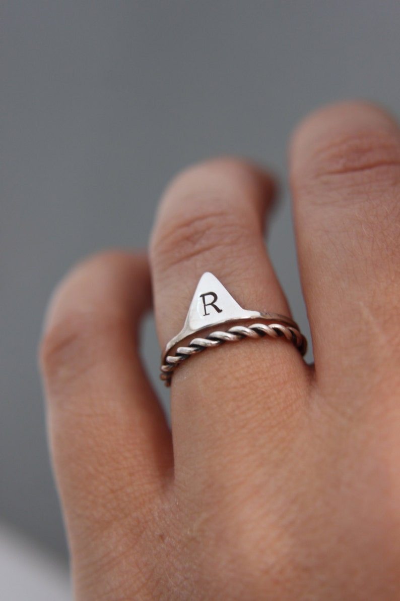 Personalised ring. Initial ring.Initial jewellery.Personalised jewellery. Personalized gift. Custom made.Sterling silver initial ring. image 3