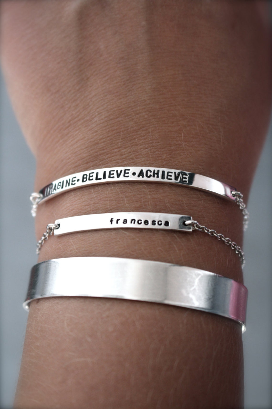 Personalised sterling silver bracelet. ID bracelet.Sterling Etsy